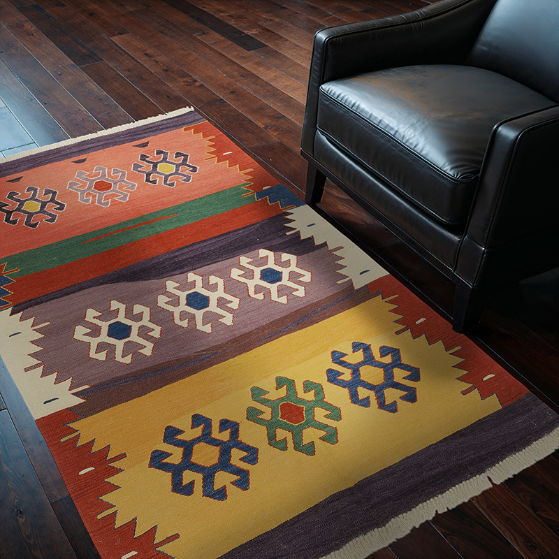 Çok Renkli Yeni Kök Boya El Dokuma Kilim - 124 cm x 185 cm - K0052317