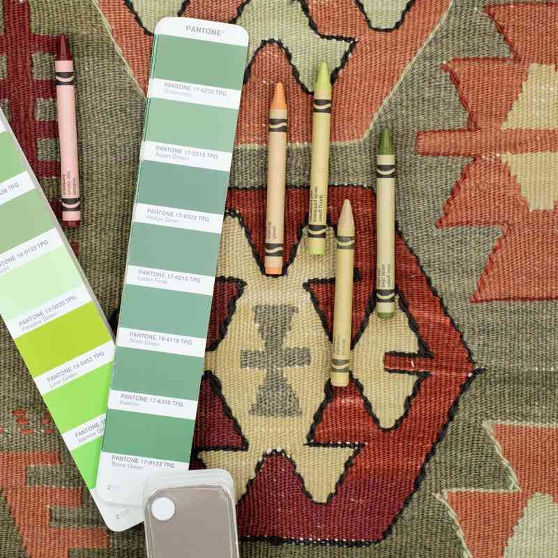 Yeşil Yeni Kök Boya El Dokuma Kilim - 92 cm x 133 cm - K0052323