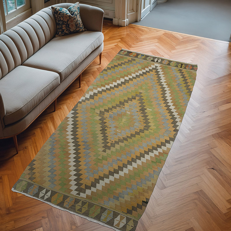 Vintage Mut Kilim Rug - 4' 9" x 10'  (57" x 120") - K0052333