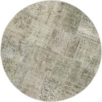 Yuvarlak Boyalı Patchwork Halı - 180 cm x 180 cm