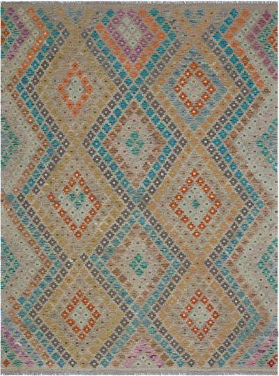 Multicolor Nueva Alfombra Kilim afgana - 192 cm x 245 cm