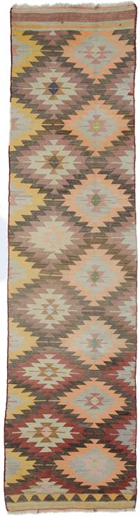 Vintage Anatolian Kilim Runner - 2' 11" x 10' 11" (35" x 131")