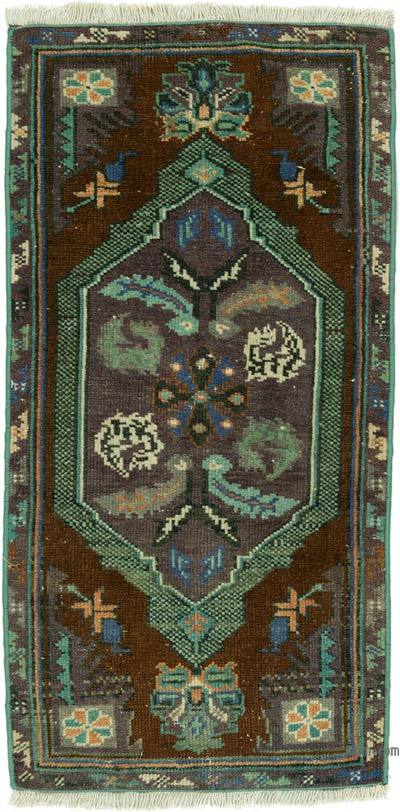 El Dokuma Vintage Halı - 49 cm x 97 cm