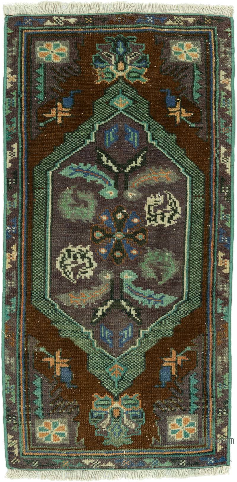 Vintage Turkish Hand-Knotted Rug - 1' 7" x 3' 2" (19" x 38") - K0052815