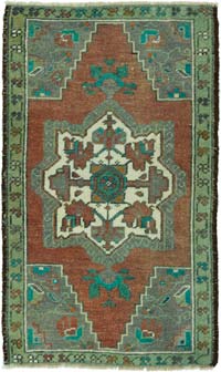El Dokuma Vintage Halı - 51 cm x 85 cm