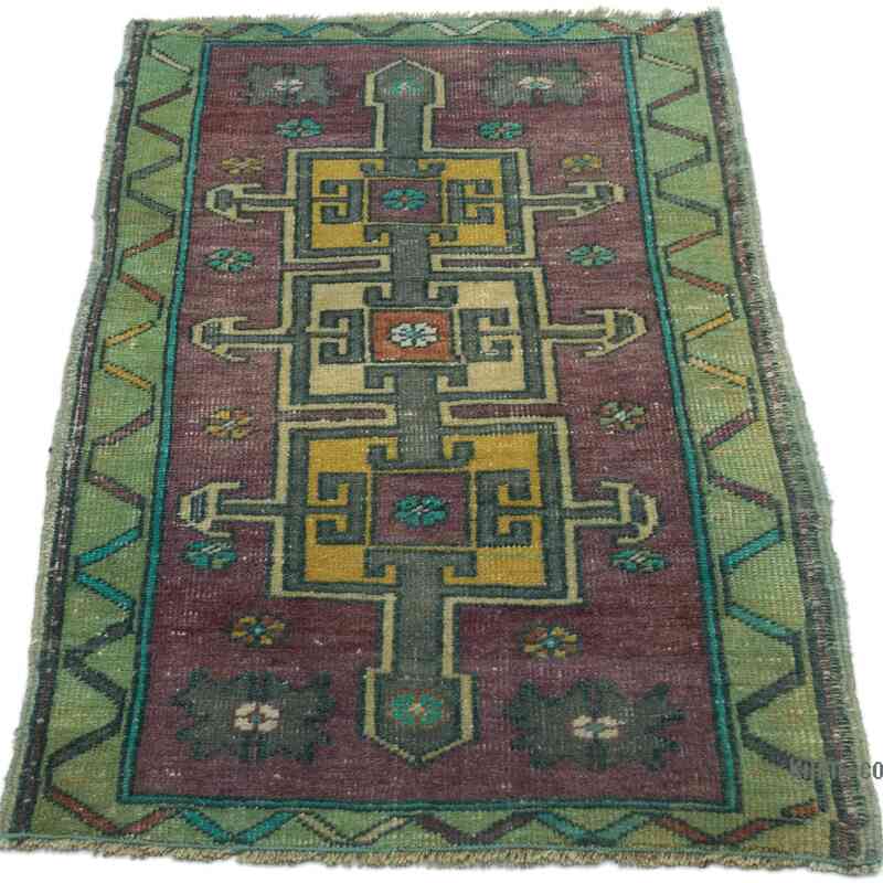 Vintage Turkish Hand-Knotted Rug - 1' 8" x 2' 11" (20 in. x 35 in.) - K0052819