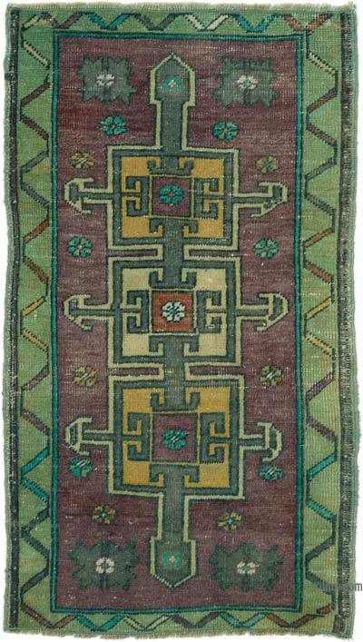 El Dokuma Vintage Halı - 51 cm x 89 cm