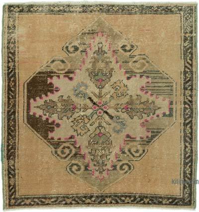 Vintage Turkish Hand-Knotted Rug - 2' 9" x 2' 10" (33 in. x 34 in.)