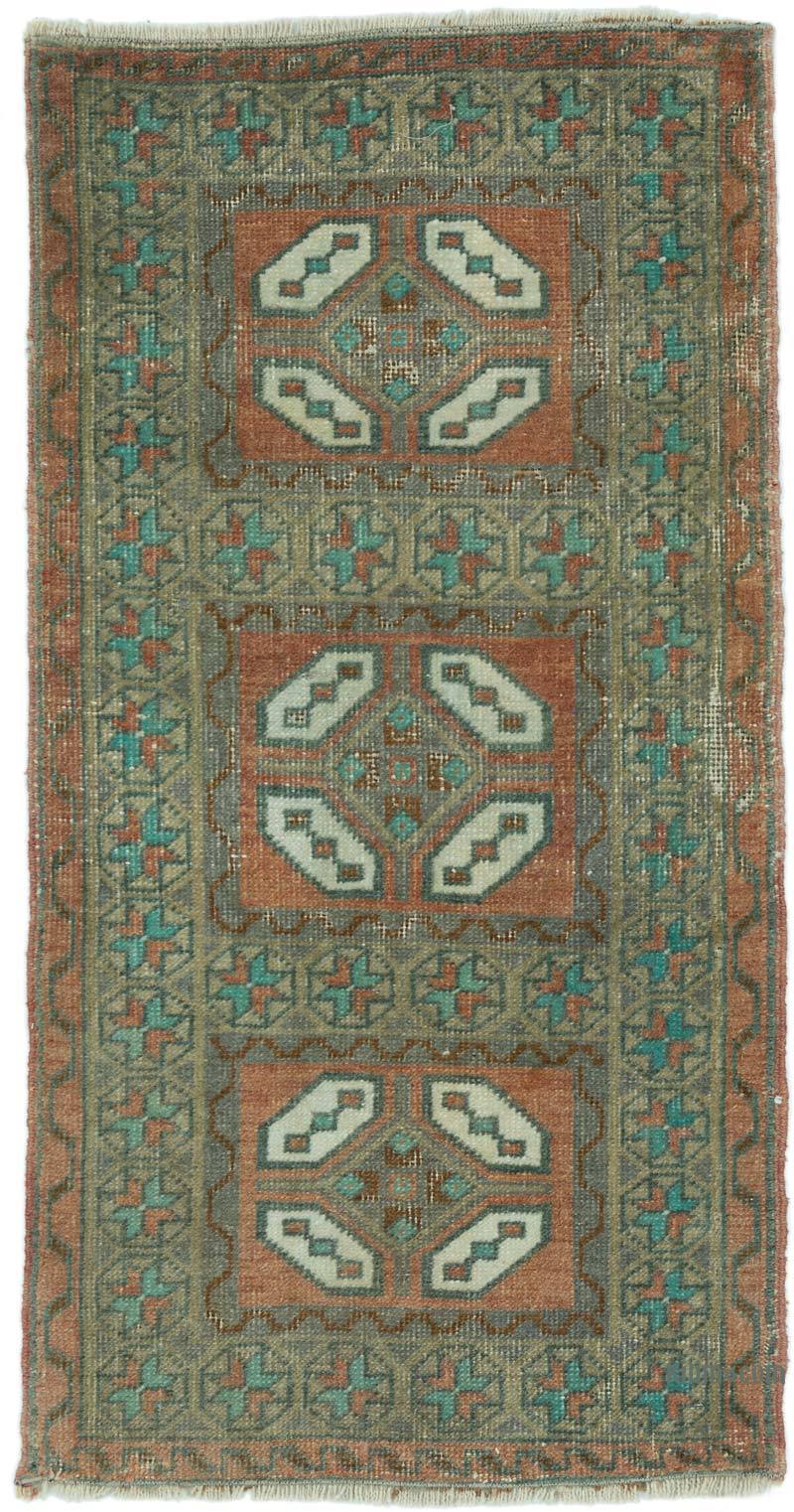 Vintage Turkish Hand-Knotted Rug - 1' 6" x 2' 10" (18 in. x 34 in.) - K0052846