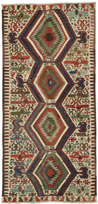 Antique Aydin Kilim Rug - 5' 5" x 11' 3" (65" x 135")