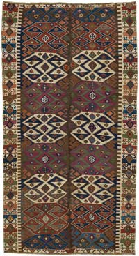 Antique Malatya Kilim Rug - 5' 6" x 10' 2" (66" x 122")