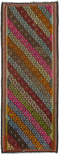 Vintage Bayburt Kilim Rug - 4'  x 10' 5" (48" x 125")