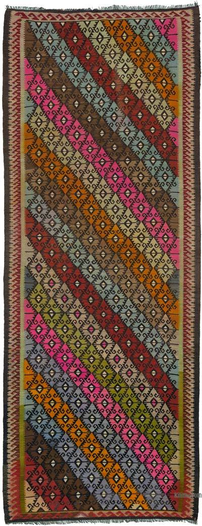 复古Bayburt Kilim地毯- 4' x 10' 5