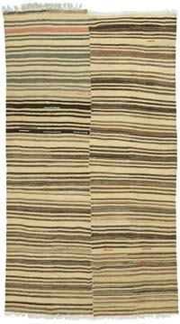 Bej, Kahverengi Vintage Anadolu Kilim - 182 cm x 318 cm