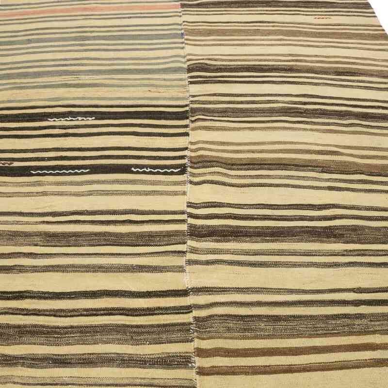 Beige, Marrón Alfombra Vintage Anatolian Kilim - 182 cm x 318 cm - K0053757