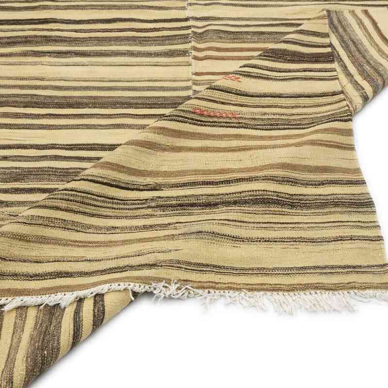 Beige, Marrón Alfombra Vintage Anatolian Kilim - 182 cm x 318 cm - K0053757