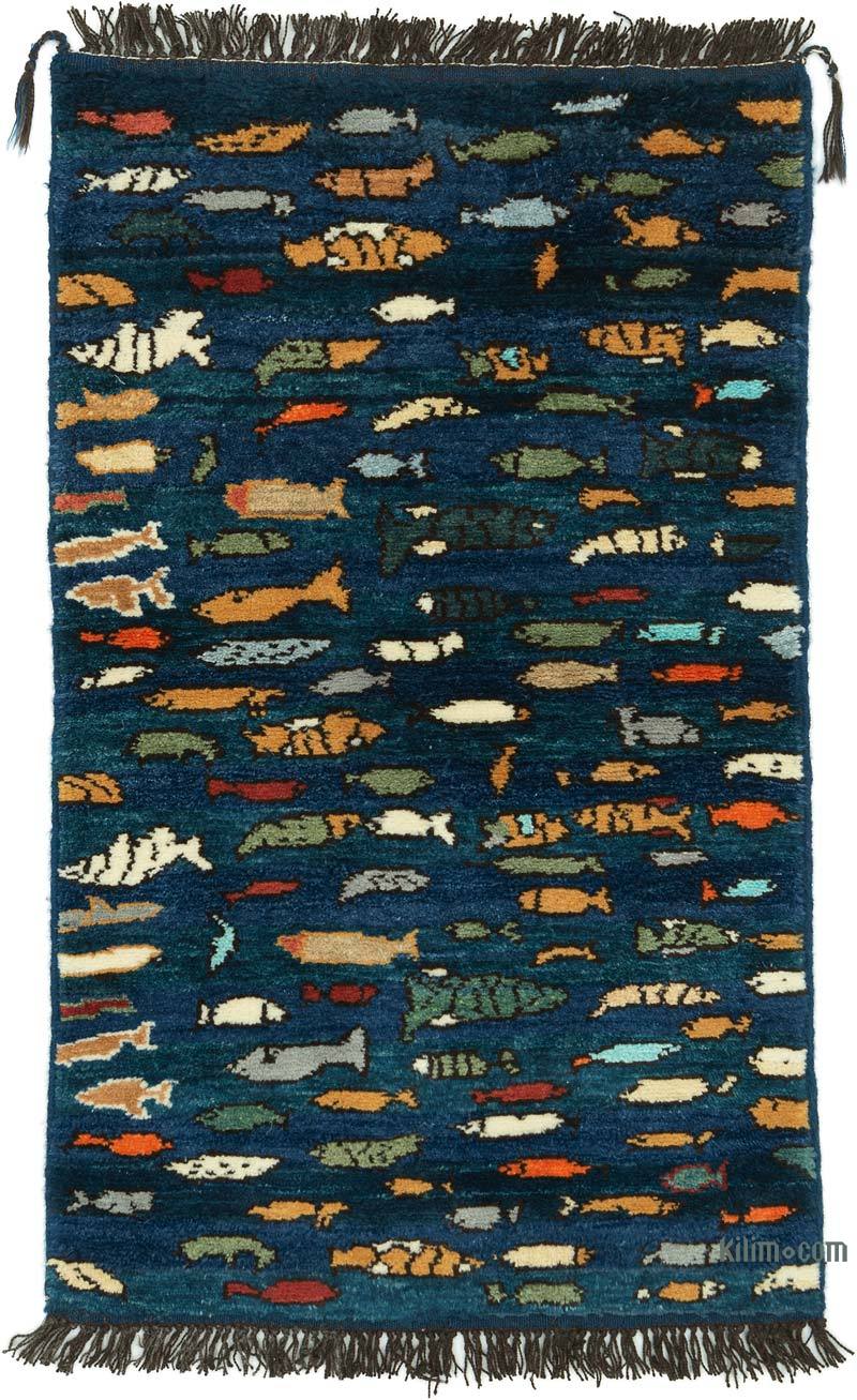 Blue New Turkish Pile Rug - 2' 7" x 4' 4" (31 in. x 52 in.) - K0053764