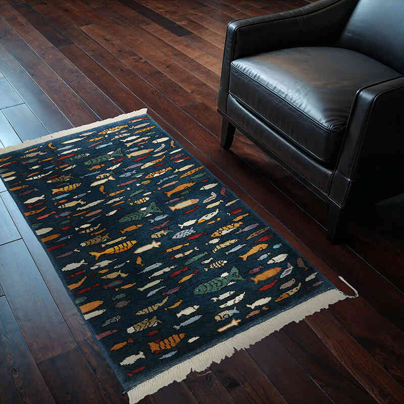 Blue New Turkish Pile Rug - 3'  x 4' 8" (36" x 56") - K0053765