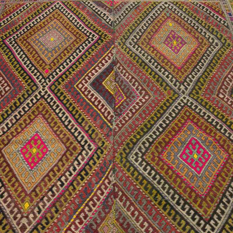 Multicolor Vintage Yuntdag Jijim Rug - 5' 5" x 7' 10" (65" x 94") - K0053809