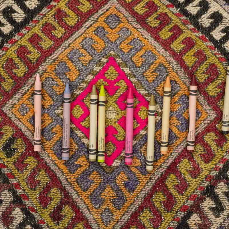 Multicolor Vintage Yuntdag Jijim Rug - 5' 5" x 7' 10" (65" x 94") - K0053809