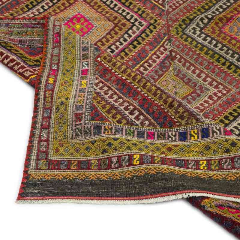 Multicolor Vintage Yuntdag Jijim Rug - 5' 5" x 7' 10" (65" x 94") - K0053809