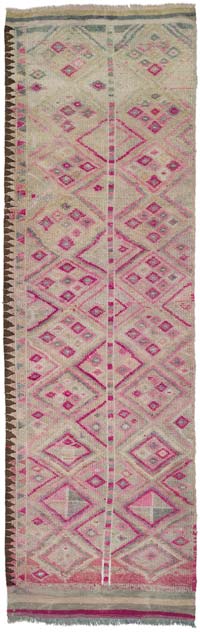 Vintage Tribal Runner Rug - 3' 1" x 9' 9" (37" x 117")