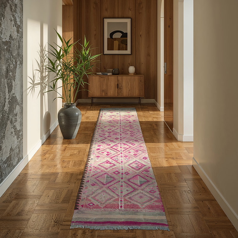 Alfombra Vintage de pasillo - 93 cm x 297 cm - K0053822