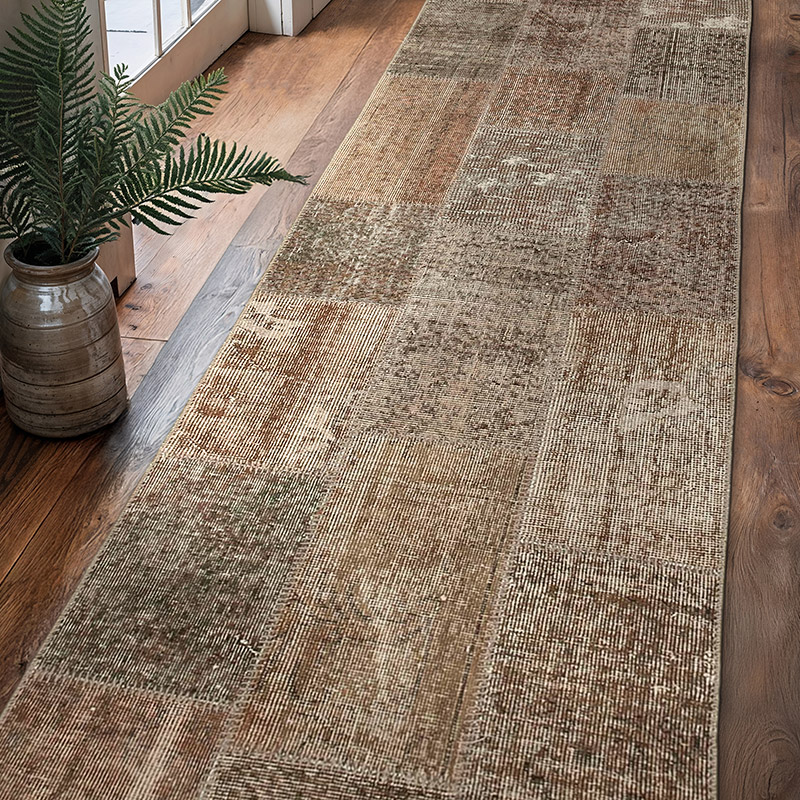 Alfombra De Retazos Turca Sobre-teñida - 86 cm x 304 cm - K0053866
