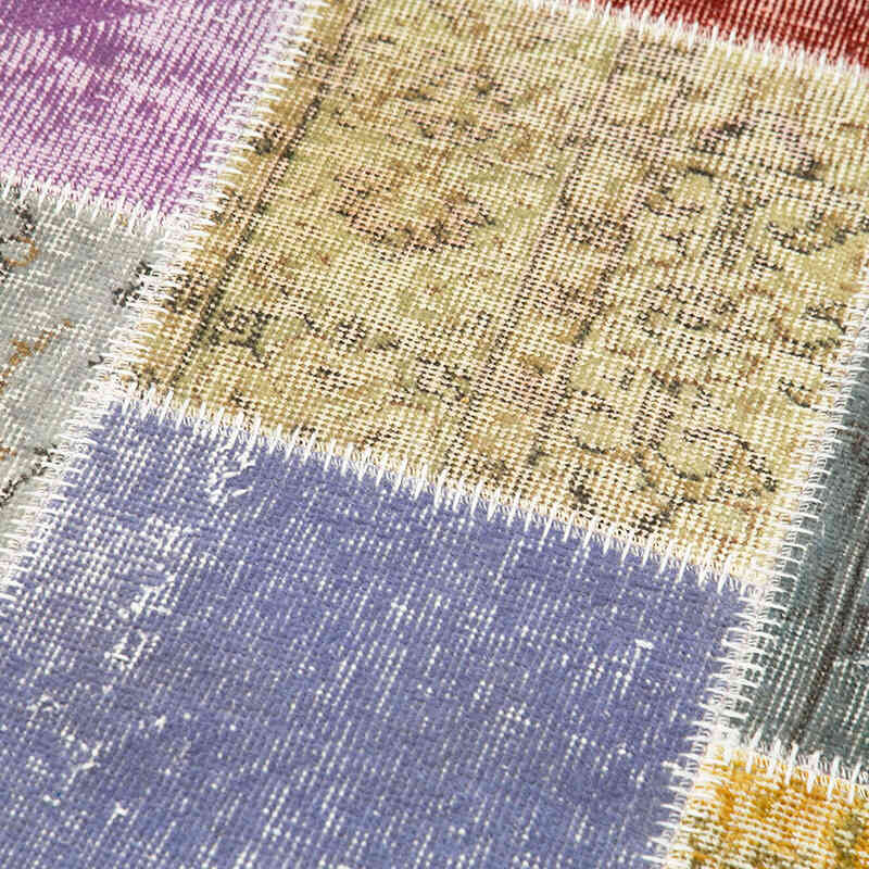 Multicolor Alfombra De Retazos Turca Sobre-teñida - 91 cm x 300 cm - K0053879