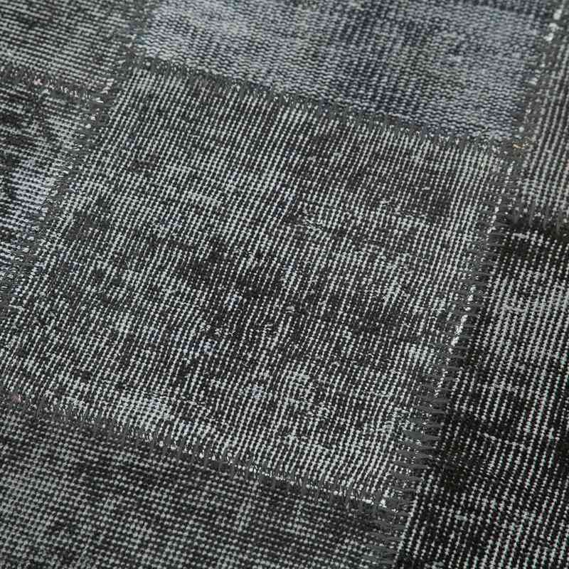 Siyah Boyalı Patchwork Halı - 86 cm x 300 cm - K0053909
