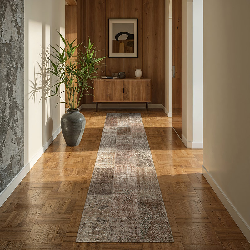Patchwork Hand-Knotted Turkish Runner - 2' 9" x 9' 10" (33" x 118") - K0053910