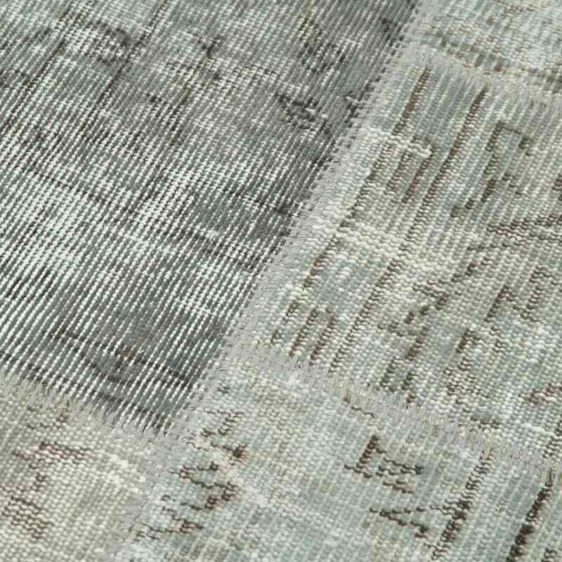 Grey Patchwork Hand-Knotted Turkish Runner - 2' 5" x 5' 11" (29 in. x 71 in.) - K0053929