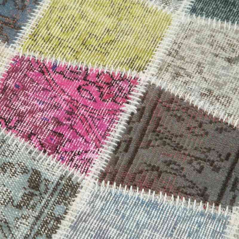 Multicolor Patchwork Hand-Knotted Turkish Runner - 2' 11" x 10' 1" (35 in. x 121 in.) - K0053955