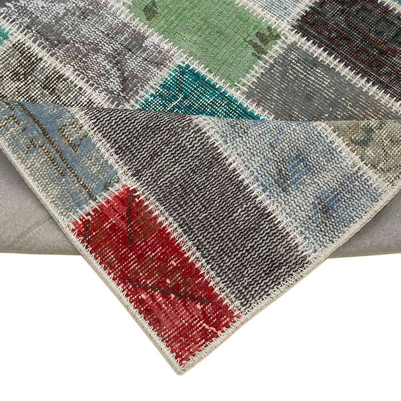 Çok Renkli Boyalı Patchwork Halı - 95 cm x 305 cm - K0053960
