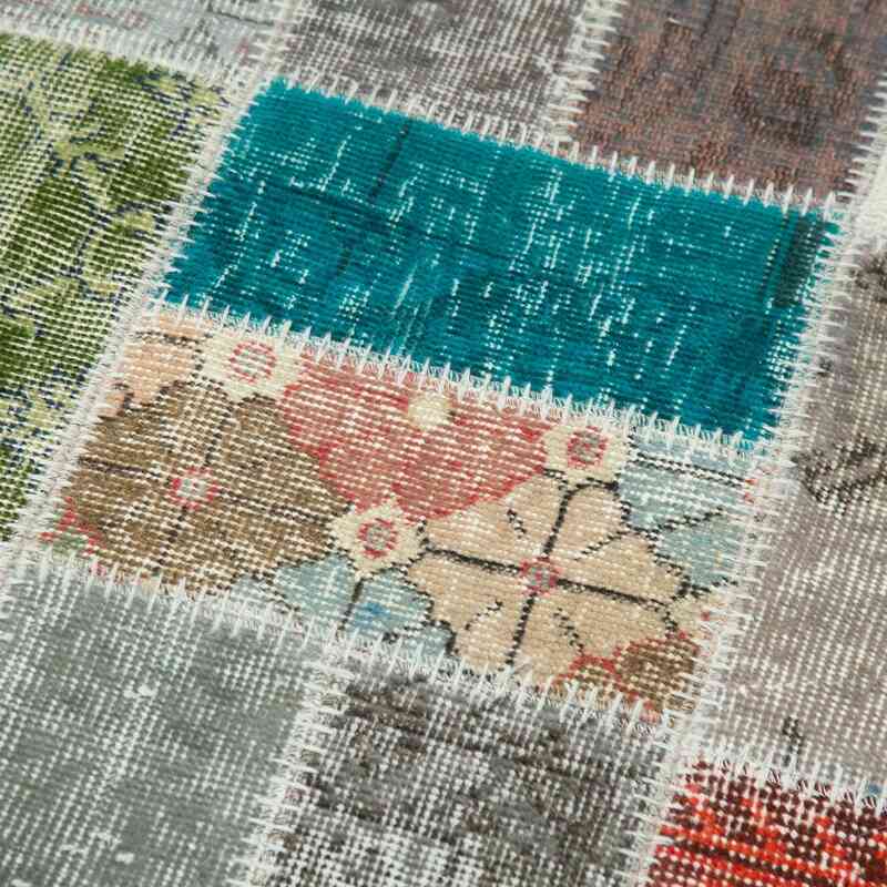 Multicolor Patchwork Hand-Knotted Turkish Runner - 2' 10" x 9' 7" (34 in. x 115 in.) - K0053990