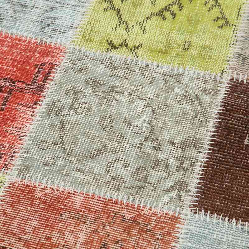 Multicolor Patchwork Hand-Knotted Turkish Runner - 2' 9" x 9' 9" (33 in. x 117 in.) - K0053993