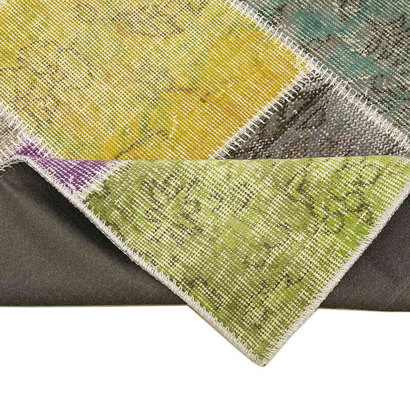 Multicolor Patchwork Hand-Knotted Turkish Runner - 3'  x 9' 10" (36" x 118") - K0053998