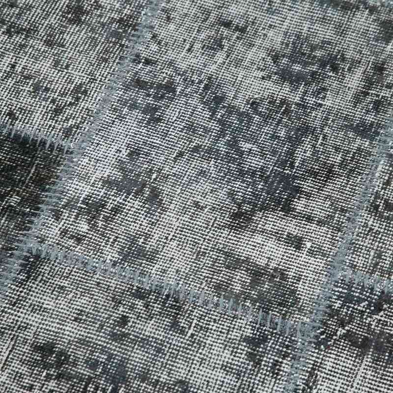 Grey Patchwork Hand-Knotted Turkish Runner - 2' 9" x 10'  (33 in. x 120 in.) - K0053999