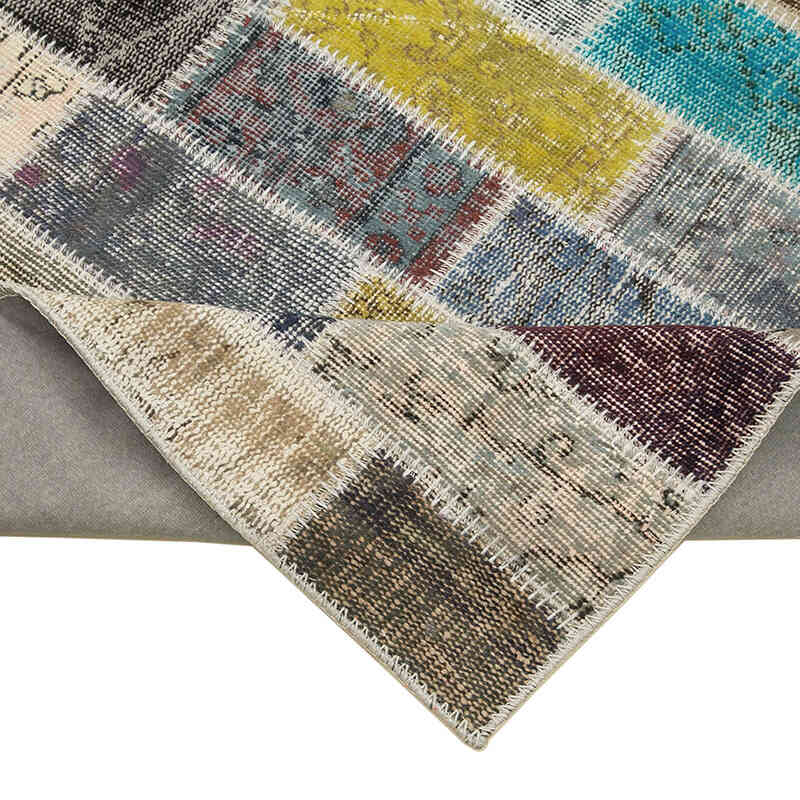 Multicolor Alfombra De Retazos Turca Sobre-teñida - 97 cm x 305 cm - K0054000
