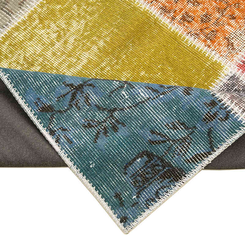 Multicolor Patchwork Hand-Knotted Turkish Runner - 3'  x 9' 11" (36" x 119") - K0054006