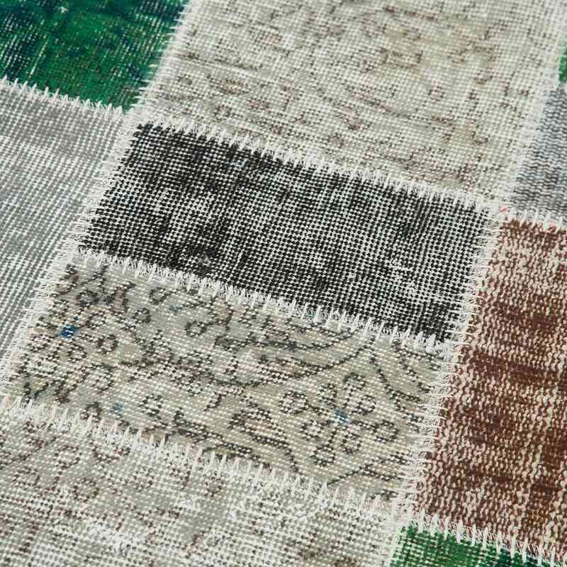 Multicolor Patchwork Hand-Knotted Turkish Runner - 2' 10" x 9' 8" (34 in. x 116 in.) - K0054009