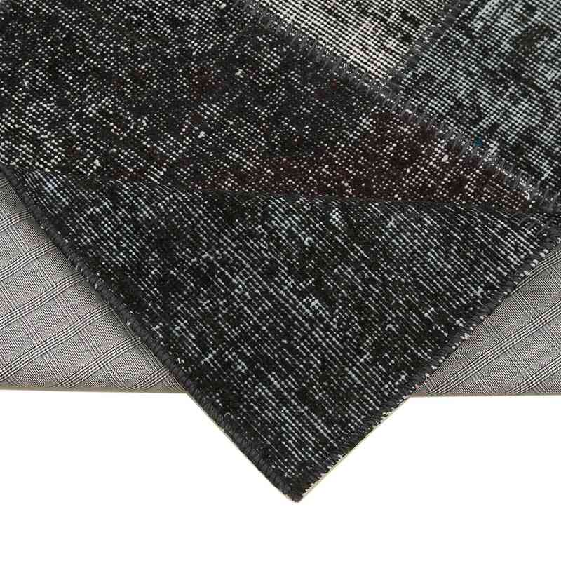 Siyah Boyalı Patchwork Halı - 86 cm x 300 cm - K0054013