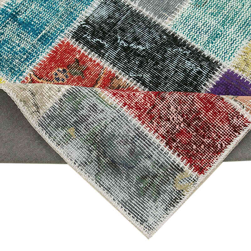 Çok Renkli Boyalı Patchwork Halı - 86 cm x 294 cm - K0054019