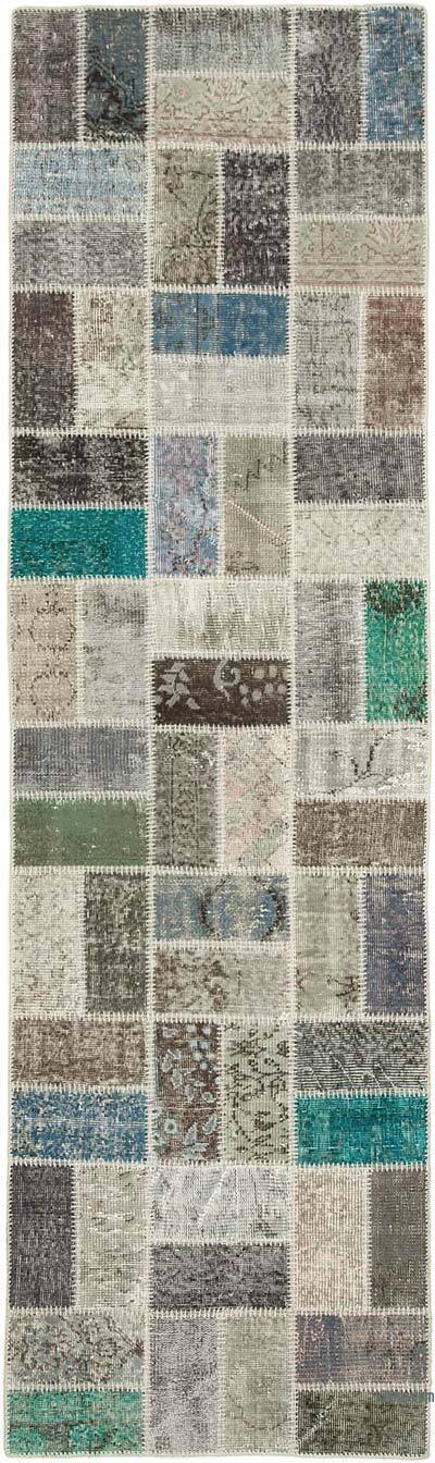 Çok Renkli Boyalı Patchwork Halı - 85 cm x 293 cm