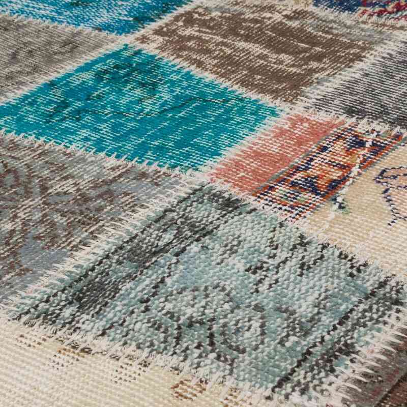 Çok Renkli Boyalı Patchwork Halı - 87 cm x 309 cm - K0054030