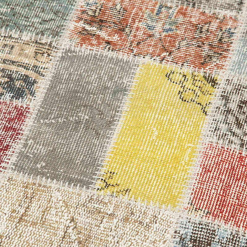 Multicolor Alfombra De Retazos Turca Sobre-teñida - 85 cm x 320 cm - K0054031