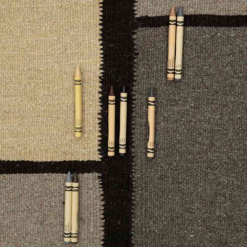Brown New Handwoven Turkish Kilim Rug - 6' 1" x 8' 6" (73" x 102") - K0054070