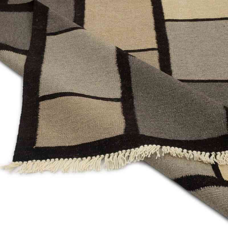 Brown New Handwoven Turkish Kilim Rug - 6' 1" x 8' 6" (73" x 102") - K0054070
