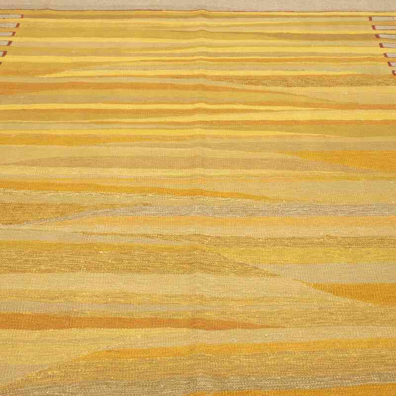 Amarillo Nueva Alfombra Turca Kilim - K0054075