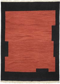 Red, Black New Handwoven Turkish Kilim Rug